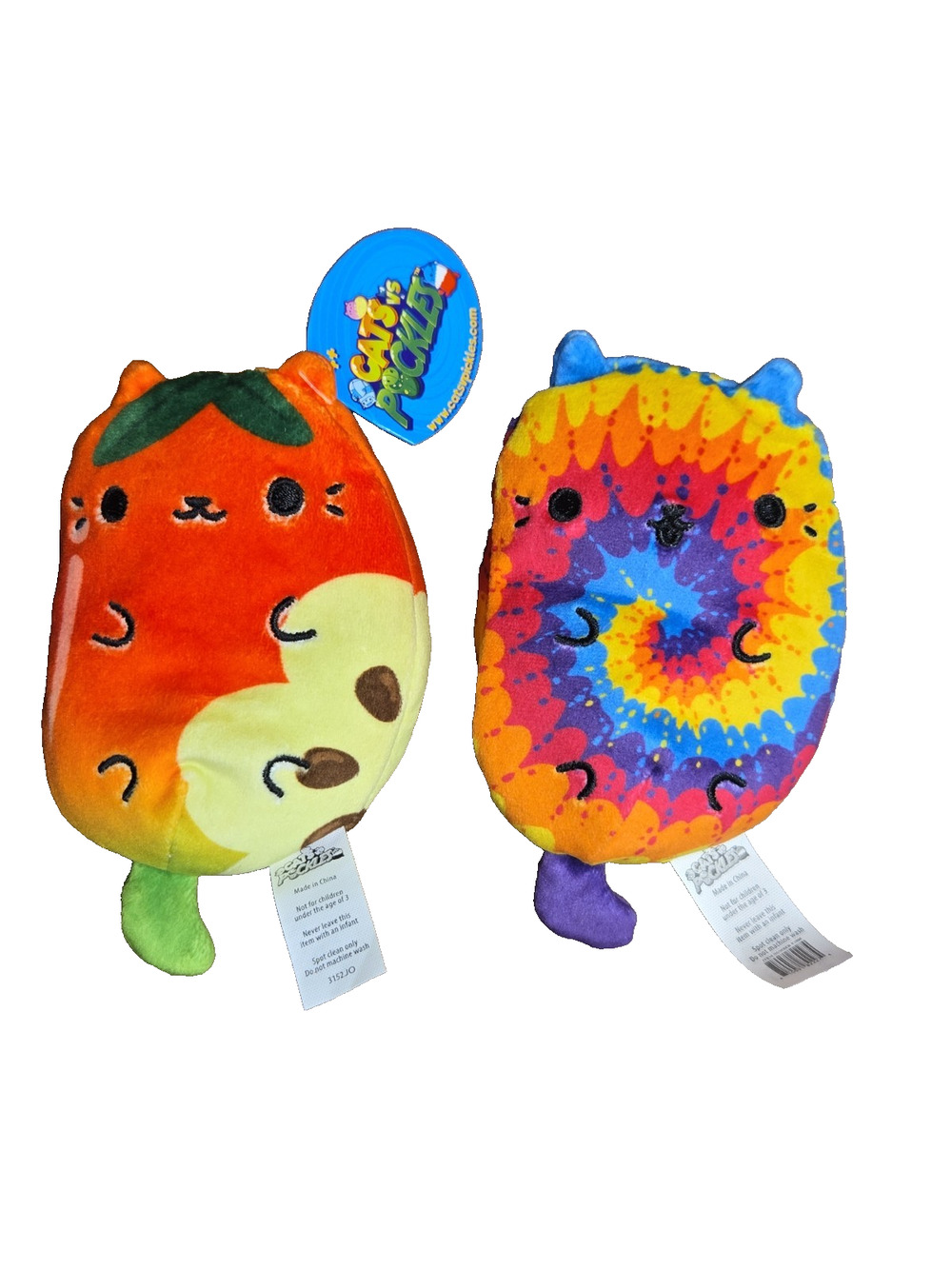 Cepia LLC 2023 Cats Vs Pickles Adam n Tie Dye Plush Cat Bean Bags 4 Inch